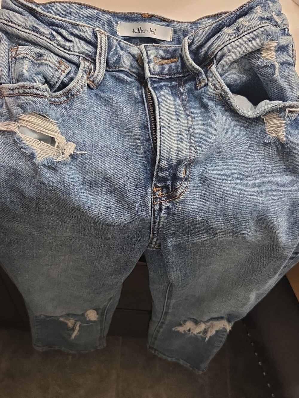 Willow & Root Light Blue Distressed Boyfriend Jeans
